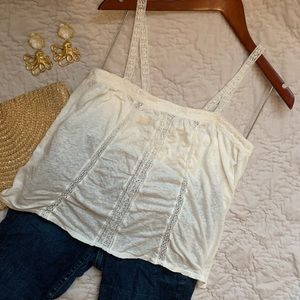 Ann Taylor Loft Boho lace beach tank top